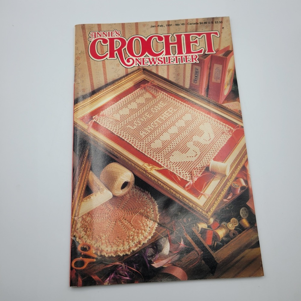 Annie's Crochet Newsletter No 49 January February 1991 Rose Filet Afghan